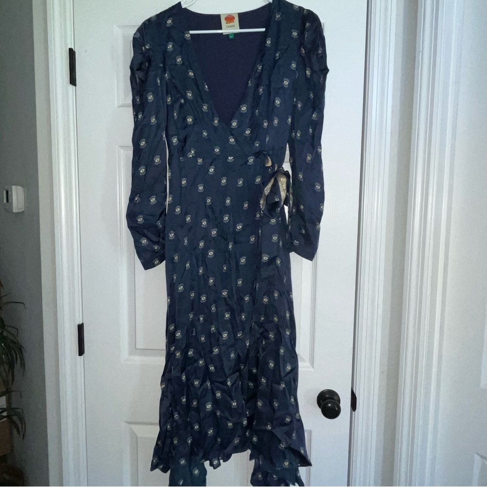 FARM Rio Navy Blue Long Sleeve Dress